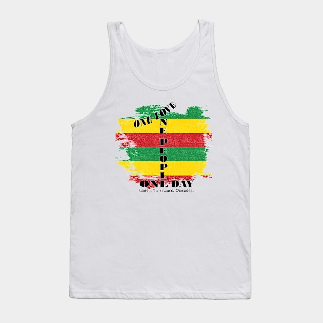 Unity Tolerance Oneness One Love One People One Day Tank Top by The Number 1 T-shirt Store